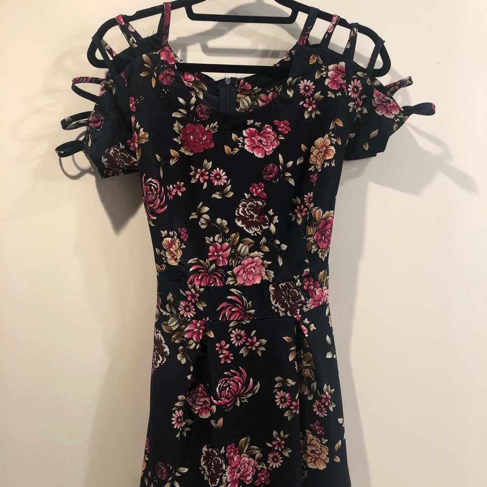 TWO PIECE FLORAL ROMPER DRESS SET